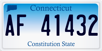 CT license plate AF41432