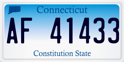 CT license plate AF41433