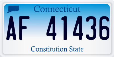 CT license plate AF41436