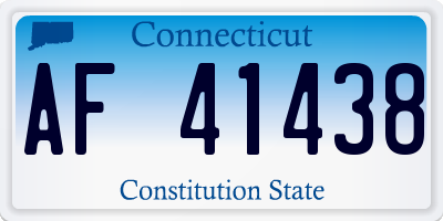 CT license plate AF41438