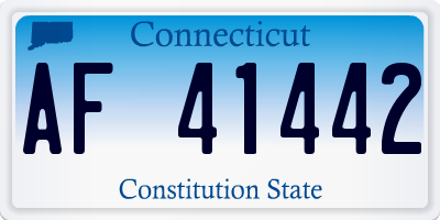 CT license plate AF41442