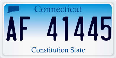 CT license plate AF41445
