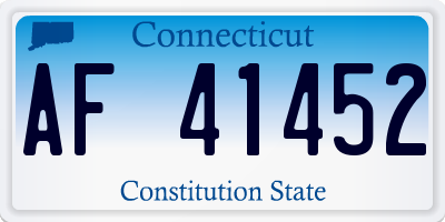 CT license plate AF41452