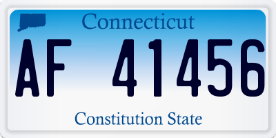 CT license plate AF41456