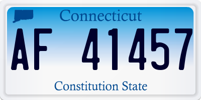 CT license plate AF41457