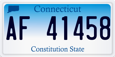 CT license plate AF41458