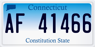 CT license plate AF41466