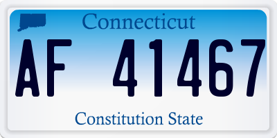 CT license plate AF41467