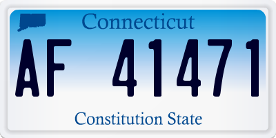 CT license plate AF41471