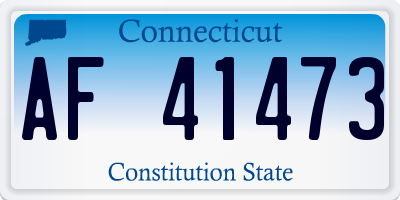 CT license plate AF41473