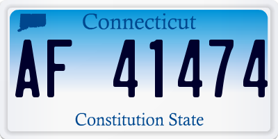 CT license plate AF41474