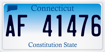 CT license plate AF41476