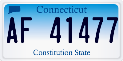 CT license plate AF41477