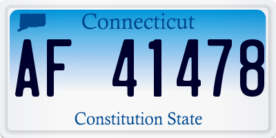 CT license plate AF41478
