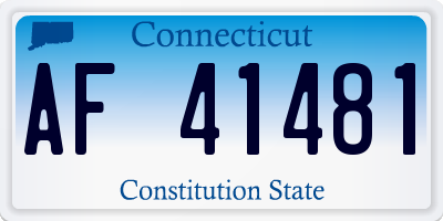 CT license plate AF41481