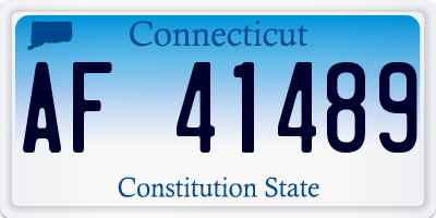 CT license plate AF41489