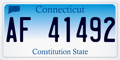 CT license plate AF41492