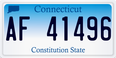 CT license plate AF41496