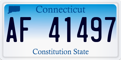 CT license plate AF41497