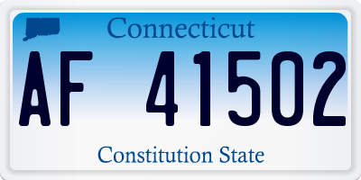 CT license plate AF41502