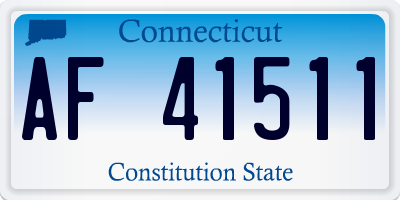 CT license plate AF41511