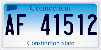 CT license plate AF41512