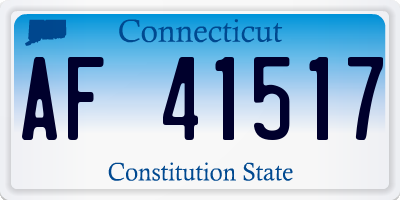 CT license plate AF41517