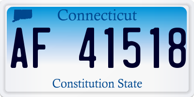 CT license plate AF41518