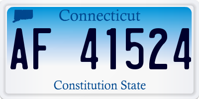 CT license plate AF41524