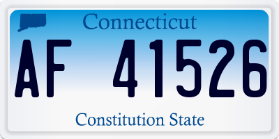 CT license plate AF41526