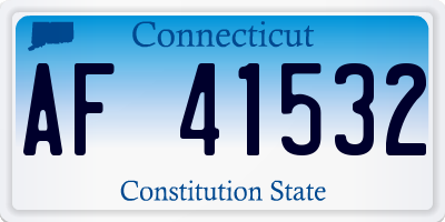 CT license plate AF41532
