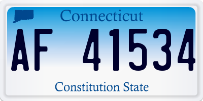 CT license plate AF41534