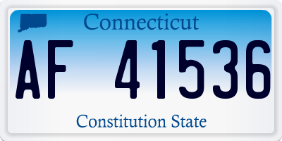 CT license plate AF41536