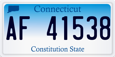 CT license plate AF41538