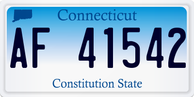 CT license plate AF41542