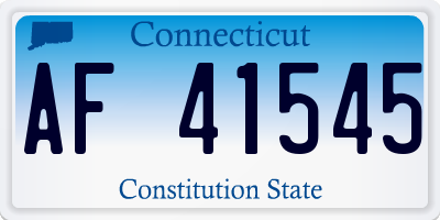 CT license plate AF41545