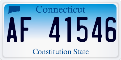 CT license plate AF41546