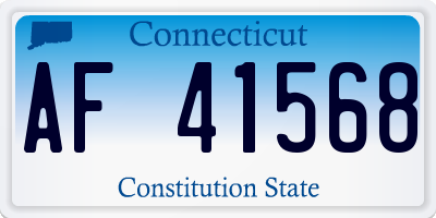 CT license plate AF41568