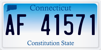 CT license plate AF41571