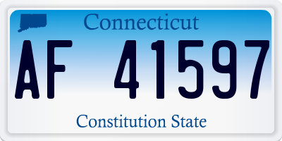 CT license plate AF41597