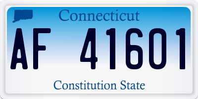 CT license plate AF41601