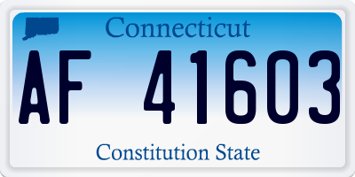 CT license plate AF41603