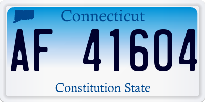 CT license plate AF41604