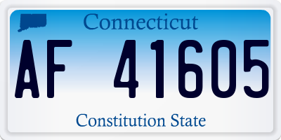 CT license plate AF41605