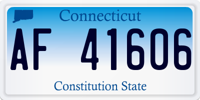 CT license plate AF41606