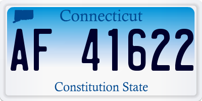 CT license plate AF41622