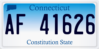 CT license plate AF41626
