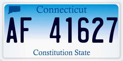 CT license plate AF41627