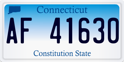 CT license plate AF41630