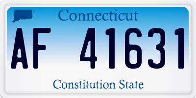 CT license plate AF41631